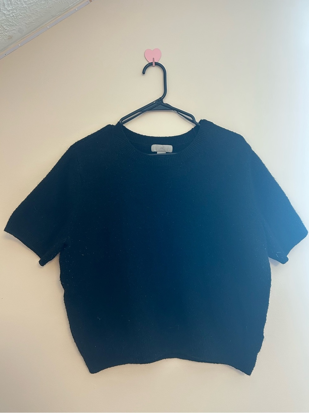 Black Short Sleeve Sweater
